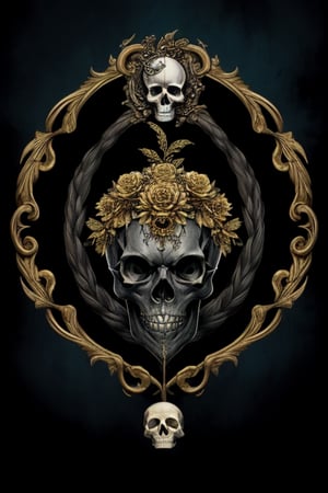 black and gold skull logo to create a well detailed style necromancer