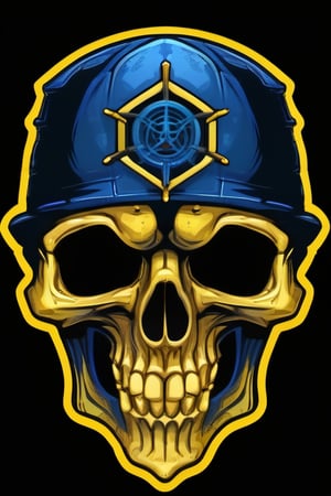 yellow and blue skull logo to create a well detailed style necromancer