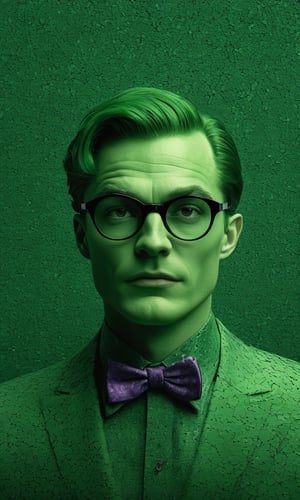 a giant 8K poster of, The Riddler, also known as Edward Nigma, is a cunning and enigmatic villain whose obsession with puzzles and riddles drives his criminal schemes, challenging Batman and Gotham City with intricate games of intellect and deception. --q 99, "opl, red, ultra hd, realistic, vivid colors, highly detailed, UHD drawing, pen and ink, perfect composition, beautiful detailed intricate insanely detailed octane render trending on artstation, 8k artistic photography, photorealistic concept art, soft natural volumetric cinematic perfect light --q 99 --testp --chaos 90",pretopasin,MadeClinev001