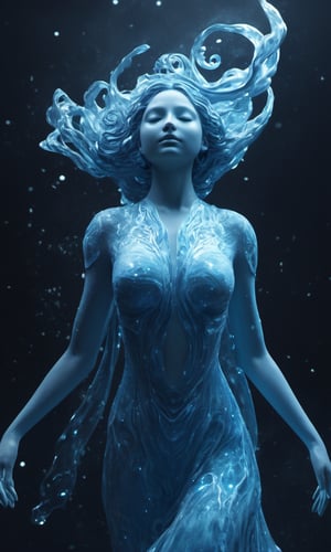 "Visualize a captivating 3D model of Morphling, a shapeshifter with a unique ability to transform not just her appearance but also the very properties of her body. This artwork should showcase her fluid and mesmerizing transformations, seamlessly transitioning from a solid figure to a liquid or gaseous state.

The background sets a cosmic stage, with Morphling altering her form to mimic celestial bodies and harness the energy of the universe. The scene should convey her mastery over matter and energy, blending the boundaries of reality and imagination to create a truly mesmerizing portrayal of this extraordinary character."

