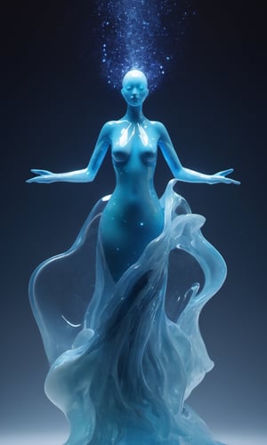  Morphling is a shapeshifter with a unique twist, able to change not only her appearance but also the properties of her body. Her 3D model reveals her fluid transformations, shifting from a solid figure to a liquid or gaseous state. The background captures a cosmic setting, where Morphling alters her form to mimic celestial bodies, showcasing her control over matter and energy.