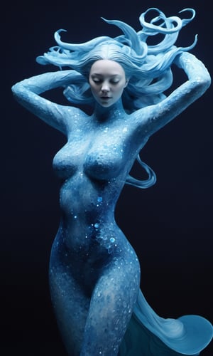"Visualize a captivating 3D model of Morphling, a shapeshifter with a unique ability to transform not just her appearance but also the very properties of her body. This artwork should showcase her fluid and mesmerizing transformations, seamlessly transitioning from a solid figure to a liquid or gaseous state.

The background sets a cosmic stage, with Morphling altering her form to mimic celestial bodies and harness the energy of the universe. The scene should convey her mastery over matter and energy, blending the boundaries of reality and imagination to create a truly mesmerizing portrayal of this extraordinary character."


