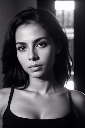 Portrait of a Fernanda Braga, very beautiful eyes, Shot on Tri-X 400 TX, film grain, Direct Sunlight, cinematic, photorealistic, film style, high resolution, photo, photographic, hyper realistic, photorealistic, highly detailed