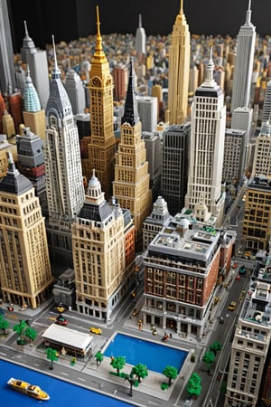 A metropolitan city built in lego,photorealistic:1.3, best quality, masterpiece,