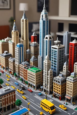 A metropolitan city built in lego,photorealistic:1.3, best quality, masterpiece,