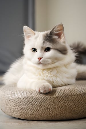 British Shorthair cat, white and grey mixed, thick hair,Animal,cat,Animal Photography