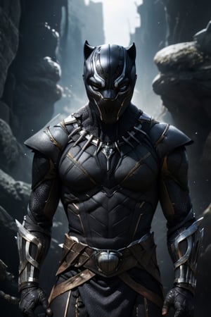 Black panther DnD fantasy realistic born,perfecteyes , best quality, a Hi-Tech , 8k , broken and skretched and ripped armor suit