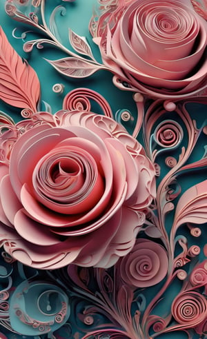  A visually captivating image showcasing a patten. The intricate designs and bold colors come together to form a mesmerizing visual composition. The environment portrayed in the scene is an abstract, dream-like setting where the patterns intertwine and evolve. The image style chosen for this concept is reminiscent of a rose-inspired illustration, with its graceful lines and soft hues.