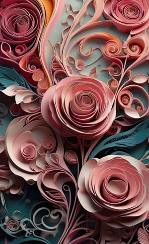  A visually captivating image showcasing a patten. The intricate designs and bold colors come together to form a mesmerizing visual composition. The environment portrayed in the scene is an abstract, dream-like setting where the patterns intertwine and evolve. The image style chosen for this concept is reminiscent of a rose-inspired illustration, with its graceful lines and soft hues.