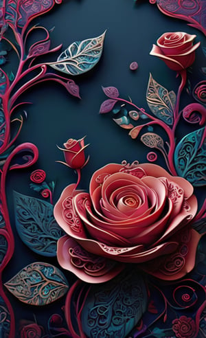 An image featuring a captivating patten that immediately draws the viewer's attention. The patterns, with their intricate details and repetitive motifs, create a visually stimulating experience. The environment depicted in the scene is reminiscent of an otherworldly realm, where the patterns seem to come to life. The chosen image style for this concept is a rose-inspired painting, with its vibrant colors and rich textures.