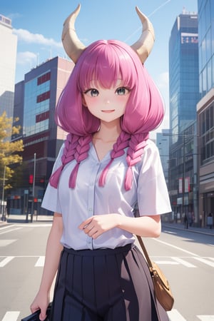 (solo:1.1),
sweet,
adorable,
6-year-old,
Japanese,
kindergarten girl,
gentle and kind expression,
innocence,
playfulness,
delicate and youthful facial features,
subtle smile,
sparkling eyes,

aaaura,
braid,
twin braids,
horns,
cute hairstyle,

minimal jewelry,

bright,
sunny day,
natural atmosphere,

(In front of a building in Shinjuku:1.2),

(Office worker clothes:1.1),

photorealistic,
ultra-high-resolution,
8K,
masterpiece,
ultra-detailed,
top-quality artistry,
highly realistic,
intricate textures,
subtle natural lighting,
evoking a sense of warmth and cuteness,