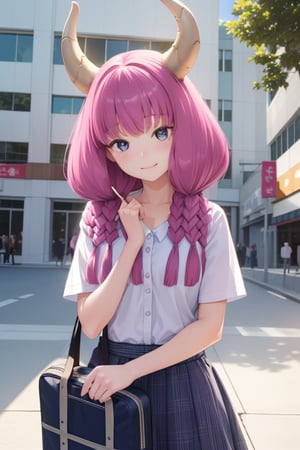 (solo:1.5),
sweet,
adorable,
6-year-old,
Japanese,
kindergarten girl,
gentle and kind expression,
innocence,
playfulness,
delicate and youthful facial features,
subtle smile,
sparkling eyes,

aaaura,
braid,
twin braids,
horns,
cute hairstyle,

(Office worker clothes:1.1),
minimal jewelry,

bright,
sunny day,
natural atmosphere,
airport,

photorealistic,
ultra-high-resolution,
8K,
masterpiece,
ultra-detailed,
top-quality artistry,
highly realistic,
intricate textures,
subtle natural lighting,
evoking a sense of warmth and cuteness,