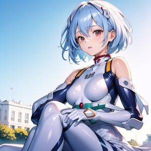 
(6 year old girl:1.7), ayanami_rei, (insanely detailed:1.1), (Ultra detailed:1.1), high-quality 8K illustration, 1girl, looking at viewer, solo, blue hair, red eyes, hair between eyes, (short hair:1.2), (white and blue plugsuit:1.3), (neural connectors:1.1), on a bright sunny day, (White House in background:1.4), beautiful detailed sky, beautiful detailed glow, posing in front of a dynamic background, masterpiece, best quality, beautiful and aesthetic, female focus, wallpaper

