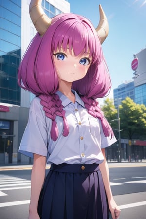 
 (A five-year-old girl:1.5),
 (Five years old:1.5),
 (infant:1.5),
 (little girl:1.5),
 (petite:1.5),
(solo:1.1),

Japanese girl,
gentle and kind expression,


aaaura,
braid,
twin braids,
horns,

(Office worker clothes:1.1),

looking at the viewer, cowboy shot,

In front of a building in Shinjuku,

bright,
sunny day,

photorealistic,
ultra-high-resolution,
8K,
