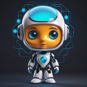 Create a mascot for tensor.art that embodies the essence of artificial intelligence. This mascot should be a futuristic character with a modern and creative twist.