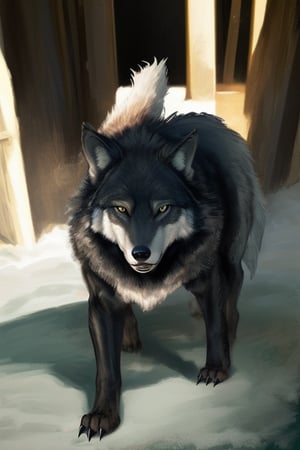 Stately wolf, big wolf, stately wolf, mighty wolf, black wolf wild Wolf 