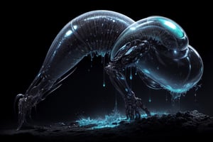 "Species 3 is characterized by a gelatinous exoskeleton that can change transparency for camouflage. They possess bioluminescent patterns on their bodies, serving both communication and attraction purposes. Adapted to extreme temperatures, this species relies on internal bioreactors to generate energy, consuming mineral-rich substances for sustenance."