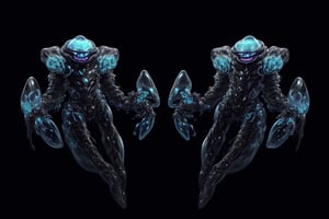 "Species 3 is characterized by a gelatinous exoskeleton that can change transparency for camouflage. They possess bioluminescent patterns on their bodies, serving both communication and attraction purposes. Adapted to extreme temperatures, this species relies on internal bioreactors to generate energy, consuming mineral-rich substances for sustenance."