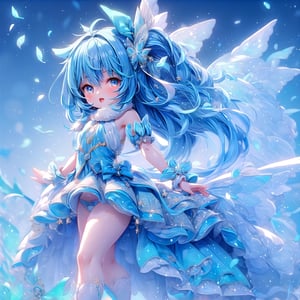 (sexy_pose:1.2), 1girl, solo, blush, shy, pout, cute_fang,  best quality, highest quality, detailed_eyes, extremely detailed, highres, cirno:1.5, (blue_hair quality:2), white_panties:1.5,fantasy_princess,zzenny_n,rimgramm,yoona,monochrome,videl2,1 girl,yuzu