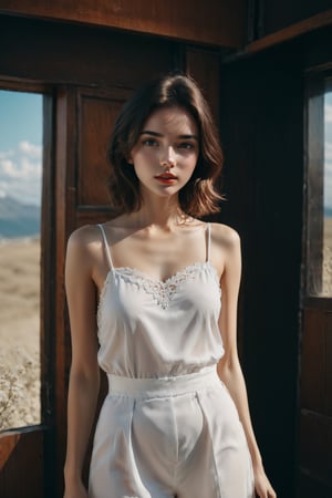 (full body) a cute girl, look to viewer, style of Alessio Albi,FilmGirl