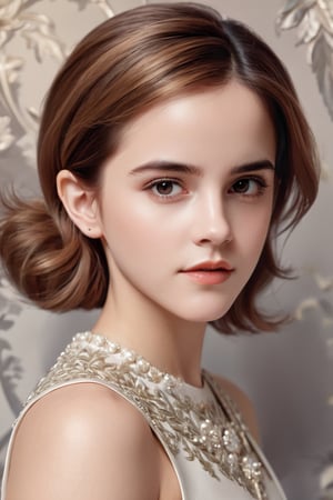 young Emma Watson, style of Louise Dahl-Wolfe, Dslr Photo, (intricated detail:1.5),  8K,  RAW,  Trending on Artstation,  Artgerm,LinkGirl