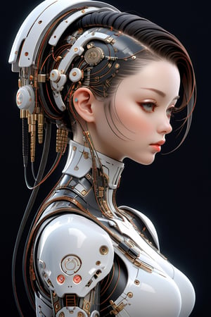 Character Sheet, complex 3d render ultra detailed of a beautiful porcelain profile japan woman android face, cyborg, robotic parts, beautiful studio soft light, rim light, vibrant details, luxurious cyberpunk, lace, hyper realistic, anatomical, facial muscles, cable electric wires, microchip, elegant, beautiful background, octane render, H.R. Giger style,