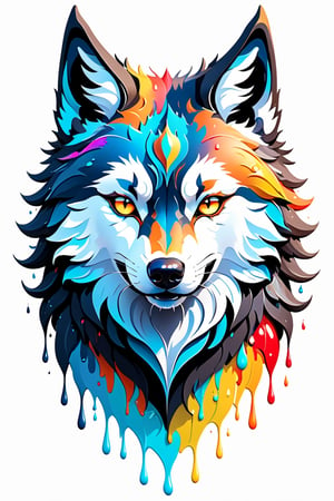 Splash art, a wolf head, ((white background)), piercing eyes, epic Instagram, artstation, splash style of colorful paint, contour, hyperdetailed intricately detailed , unreal engine, fantastical, intricate detail, splash screen, complementary colors, fantasy concept art, 8k resolution, deviantart masterpiece, oil painting, heavy strokes, paint dripping, splash arts