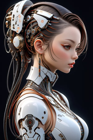 Character Sheet, complex 3d render ultra detailed of a beautiful porcelain profile japan woman android face, cyborg, robotic parts, beautiful studio soft light, rim light, vibrant details, luxurious cyberpunk, lace, hyper realistic, anatomical, facial muscles, cable electric wires, microchip, elegant, beautiful background, octane render, H.R. Giger style,