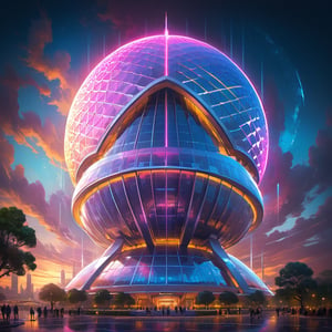 cyberpunked　epcot　skyscraper　dream　((masterpiece)), ((best quality)), photo, raw, 8k, high detailed, ultra-detailed, Trending on Artstation, Artgerm.