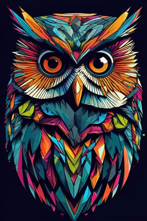 Graphic design Owl, colorful, hyper detailed, DonMG30T00nXL