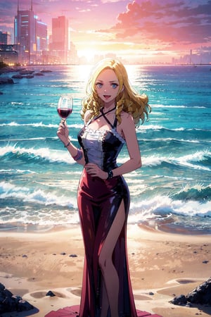 kawaii, illustration, (solution epsilon:1.4), (Blade Runner style:1.2), BREAK
In this digital illustration, solution epsilon dressed in a halter dress relishes a tropical beach holiday. Her vibrant emo style merges with her halter dress, as she relaxes with a wine glass under the sunlit sky, occasionally enjoying karaoke. The scene bursts with the lively colors of the beach and the shimmering sea, highlighted by the warm sunset. This unique mix of emo and tropical beach vibes conveys a carefree and joyful summer atmosphere, with the sunlight creating a sparkling effect on the sea and wine glass. The overall mood is cheerful and spirited, perfect for a fun summer day.,solution epsilon, large breasts, large hips. ,CLOUD