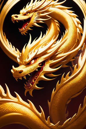 UHD resolution,absudres,masterpiece,art,golden dragon,red background,solo,majestic,Red dragon ,dragon_aodai_nam