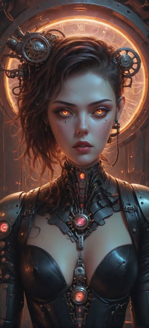 An image that combines cyborg and steampunk elements with a touch of psychedelic.