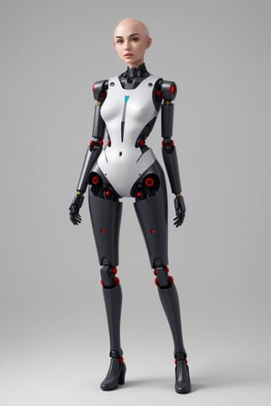 Robot girl human Bald hand full body