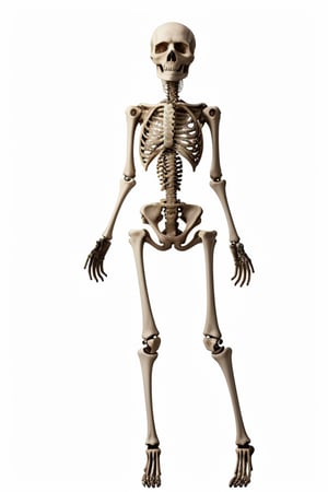 solo, 1girl, white background, full body, no humans, skull, ribs, skeleton, bone, spine