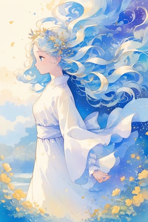 (Beautiful mystical allure) long swirling hair, smart, environment, often for smooth gradients, spray effects, or automotive art,1 girl,anime
