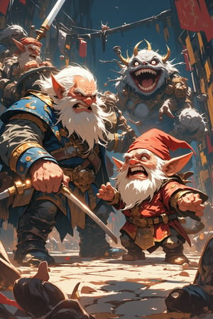 Dwarf fighting with trolls, 
Donald trump troll ,
Joe Biden dwarf,
by ake - Bitxu Comic