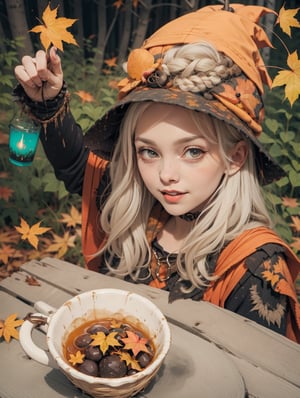 adorable autumn witch