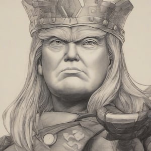close up anime drawing of Donald Trump wearing qxcocxcr cosplay, Clash of Clans text