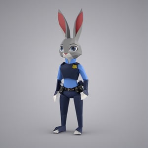 Full body Origami style image of jxdhxps character, police outfit, empty background, Origami 