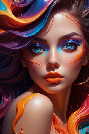 ultra detailed artistic abstract photography of liquid lust, detailed captivating eyes on molten statue, asymmetrical, gooey liquid hair, color exploding lips, highly refractive skin, Digital painting, colorful, volumetric lighting, 8k, by Cyril Rolando, by artgerm, Trending on Artstation, 16k resolution, 300 dpi, 600 dpi, 4k, Contest winner, High definition, detailed, realistic, 8k uhd, high quality