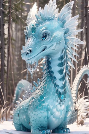 complex background,dragoncute ,ice_sculpture