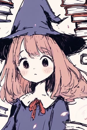 1girl, anime, witch, mystical aura, floating books