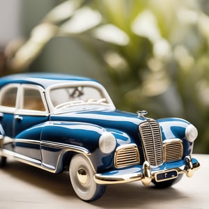A beautifully crafted ceramic or porcelain figurine of a car
