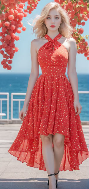 A beautiful woman is enjoying the yellow blossoms seaside. She has light blonde hair,  and light blue eyes,  framing a cute nose. She wears red polka_white dot dress,  high-low_skirt,  curvy,  gentle_face,  watson_cross,  paired with high heels. Her hands are feminine,  and she has an hourglass body shape., aesthetic portrait, photo r3al, FilmGirl, cutegirlmix, xxmix_girl, blurry_light_background, colorful_girl_v2, realhands, cassdawnlvl1, , , , , 
Negative prompt: EasynegativeV2
Steps: 30, Sampler: DPM++ 2M SDE Heun Karras, CFG scale: 7.0, Seed: 281685599, Size: 768x1152, Model: raspberries: 004a6f7cae67", TI hashes: EasyNegativeV2, Version: v1.6.0.16-4-g0a55889, TaskID: 645208051841806943
Used Embeddings: EasyNegativeV2,korean girl,cutegirlmix,LinkGirl,xxmix_girl,yua_mikami,isni,FilmGirl,underwater