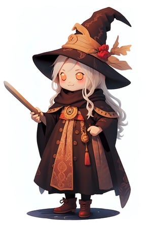 best_quality, full_body, chibi witch, simple_background,