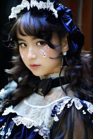 1girl, solo, high resolution, mesmerizing beautiful face, feminine, gothic lolita dress, photo, intricate facial features, extremely sharp, perfect detail, ultrarealistic, hyperrealistic