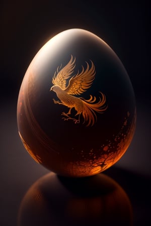 masterpiece , realistic,, one chinese fire phoenix inside a translucent egg, full body ,stunning beauty, hyper-realistic oil painting, vibrant colors, dark chiarascuro lighting, a telephoto shot, 1000mm lens, f2,8,Vogue,more detail XL, ,easter