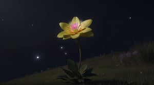 misterios glowing flower in the darkness, 4D, 8k, opaque everything else