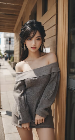 fashion photoshoot, dress, off shoulder, 